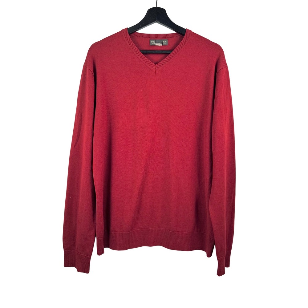 Banana Republic Sweater sz L Red Extra Fine Italian Merino Wool preppy